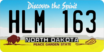 ND license plate HLM163