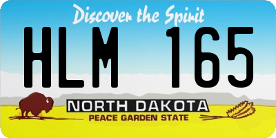 ND license plate HLM165