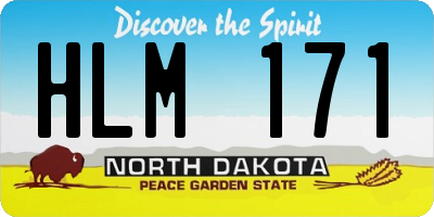 ND license plate HLM171