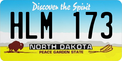 ND license plate HLM173