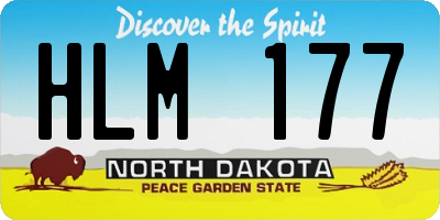 ND license plate HLM177