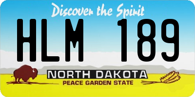 ND license plate HLM189