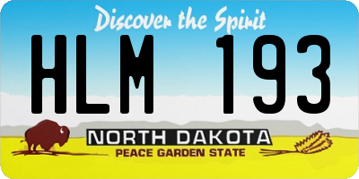 ND license plate HLM193