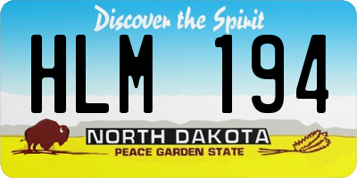 ND license plate HLM194