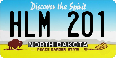 ND license plate HLM201