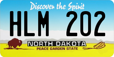 ND license plate HLM202