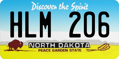 ND license plate HLM206