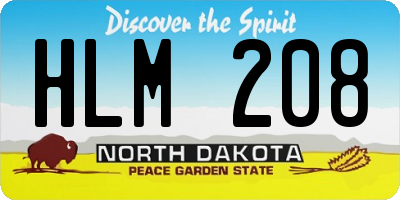 ND license plate HLM208