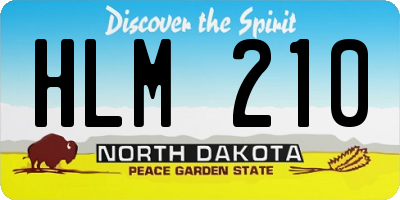 ND license plate HLM210