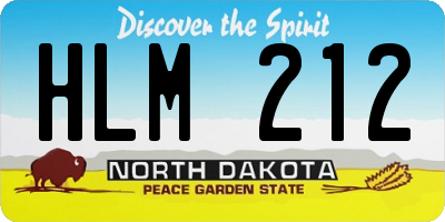 ND license plate HLM212