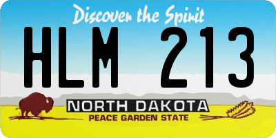 ND license plate HLM213