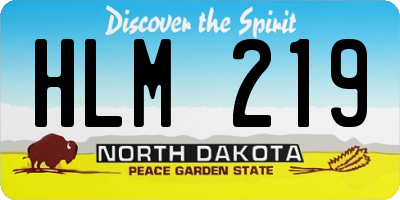 ND license plate HLM219