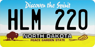 ND license plate HLM220