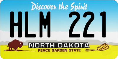 ND license plate HLM221