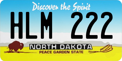 ND license plate HLM222