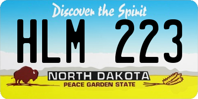 ND license plate HLM223