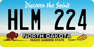 ND license plate HLM224