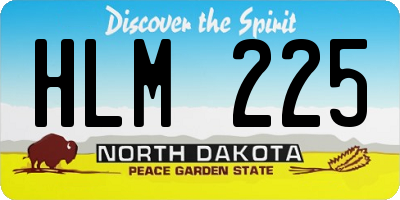 ND license plate HLM225