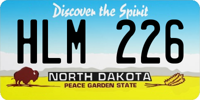 ND license plate HLM226