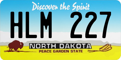 ND license plate HLM227