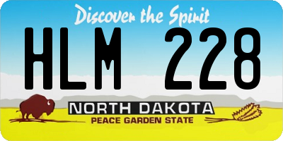 ND license plate HLM228