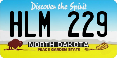 ND license plate HLM229