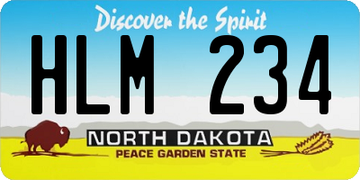 ND license plate HLM234