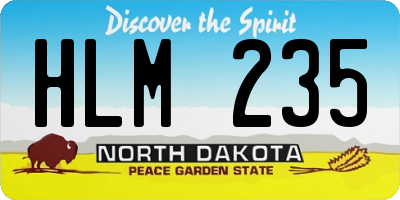 ND license plate HLM235