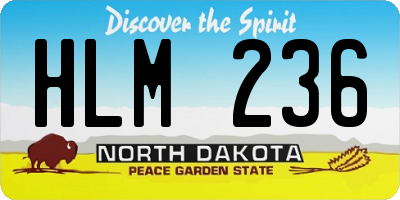 ND license plate HLM236