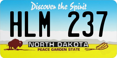 ND license plate HLM237