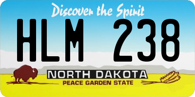 ND license plate HLM238