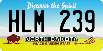 ND license plate HLM239