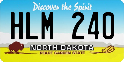 ND license plate HLM240