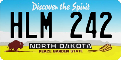 ND license plate HLM242