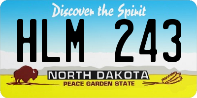 ND license plate HLM243