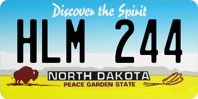 ND license plate HLM244