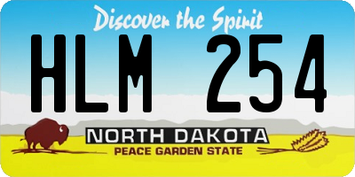 ND license plate HLM254