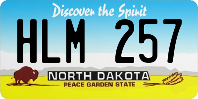 ND license plate HLM257