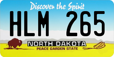 ND license plate HLM265