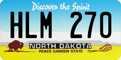 ND license plate HLM270