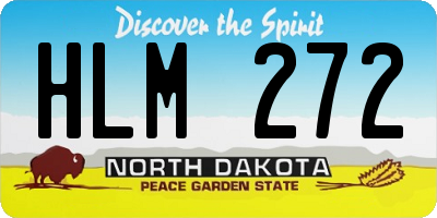 ND license plate HLM272