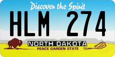 ND license plate HLM274