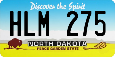 ND license plate HLM275