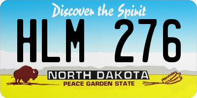 ND license plate HLM276