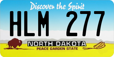 ND license plate HLM277