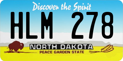 ND license plate HLM278