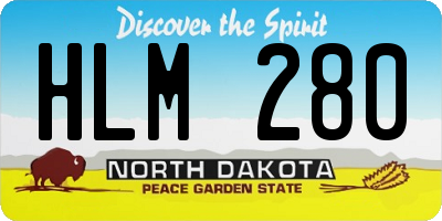 ND license plate HLM280