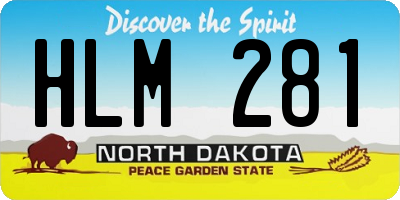 ND license plate HLM281