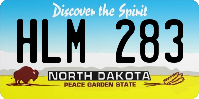 ND license plate HLM283