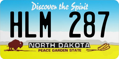 ND license plate HLM287